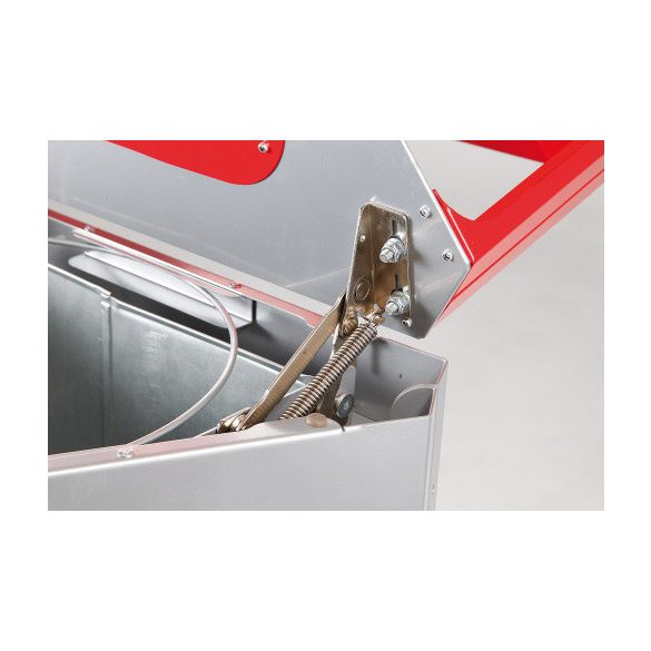 Háromszög alakú hulladéktároló fedéllel, szelektív hulladékhoz, piros, 45 L