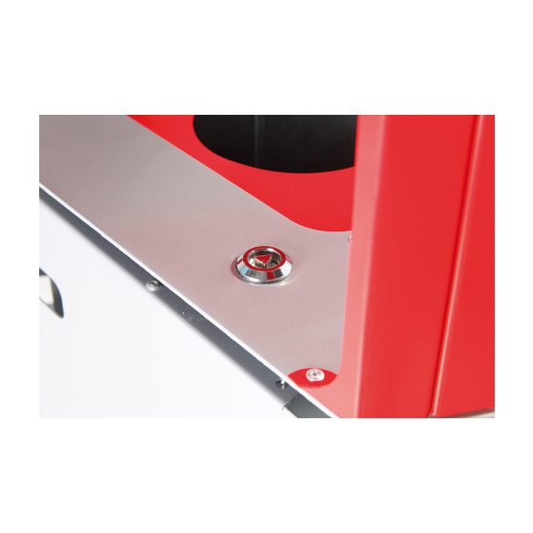 Háromszög alakú hulladéktároló fedéllel, szelektív hulladékhoz, piros, 45 L