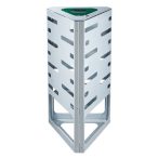   Háromszög alakú hulladékgyűjtő fedél nélkül, szelektív hulladékhoz, zöld, 45 L