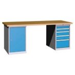 P7 Munkaasztal 5 fiókkal, 1 szekrénnyel, 2000x750x850 mm 