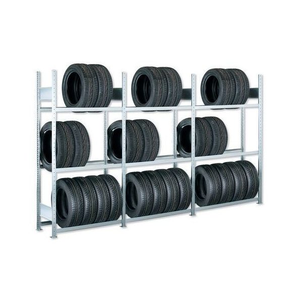 Gumiabroncs tároló polcállvány, alapállvány, 100x40x200 cm, 3 szint 