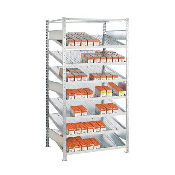 Astraia fém polcállványok ferde polcokkal, 200x100x80 cm