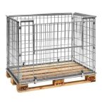   EUR raklaphoz rácsos kicsire összecsukható raklapmagasító keret lenyitható oldalú 1200x800x1020 mm