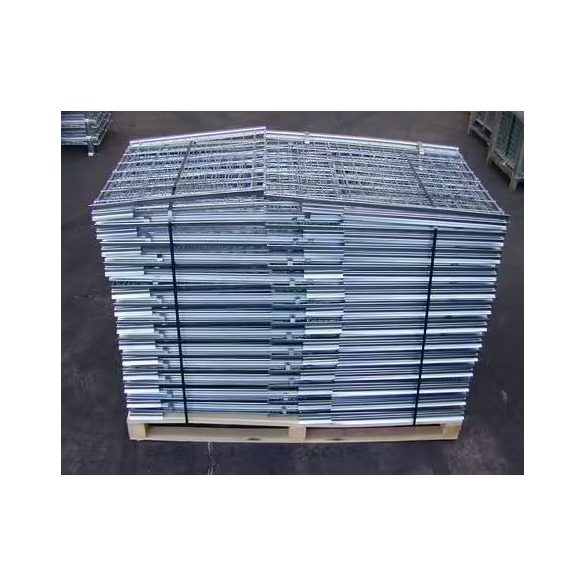 EUR raklaphoz rácsos kicsire összecsukható raklapmagasító keret lenyitható oldalú 1200x1000x1020 mm