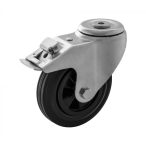   Hátfuratos - fékes Fémfelnis tömörgumis kerék, átmérő: 80 mm