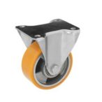   Nagy teherbírású ipari talpas forgó - fékes poliuretán kerék, átmérő: 80 mm  t.b. 180 kg
