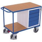   Műhelykocsi 2 rakfelülettel - zárható fiókokkal, 1190 x 600 x 930 mm