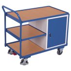 Műhelykocsi 3 rakfelülettel, zátható tárolóval