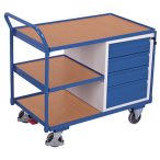   Műhelykocsi 3 rakfelülettel, 4 fiókkal, 1125 x 625 x 1010 mm