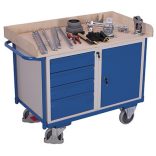 Műhelykocsi 1 rakfelülettel, 4 db záható fiókkal és tárolóval, 1220 x 640 x 955 mm