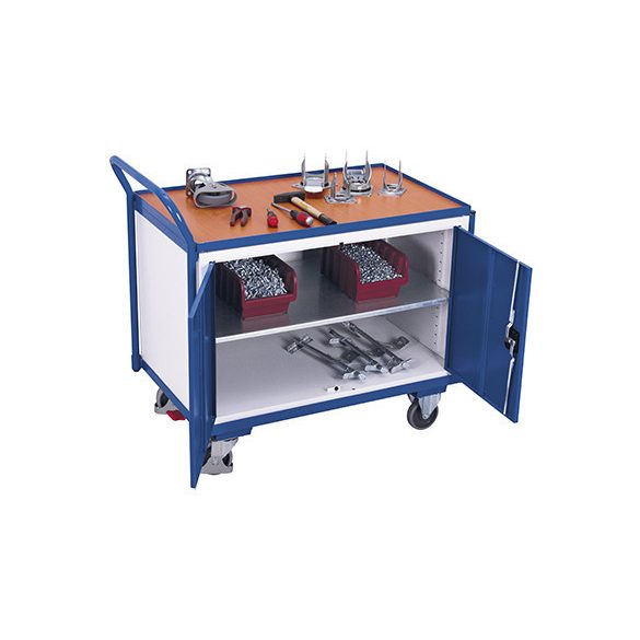 Műhelykocsi 1 rakfelülettel, zárható, 1125 x 625 x 1010 mm