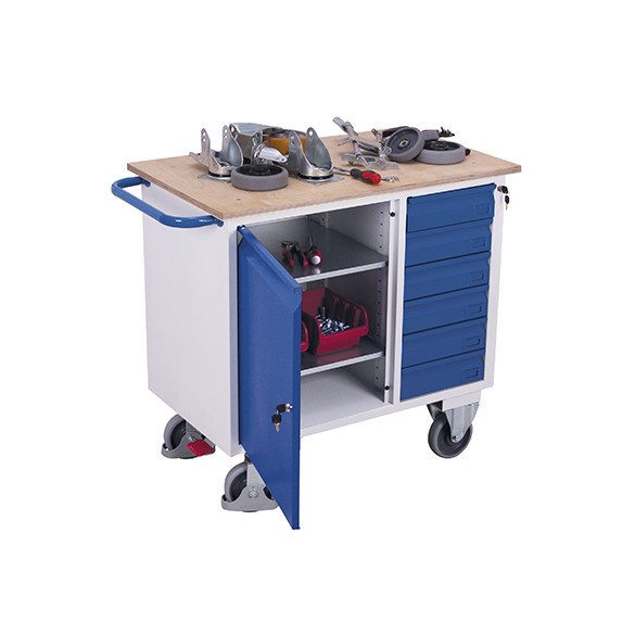 Műhelykocsi 6 fiókkal, 1110 x 600 x 960 mm