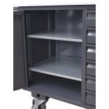 ESD műhelykocsi 6 fiókkal, rakfelület mérete: 1000 x 600 mm