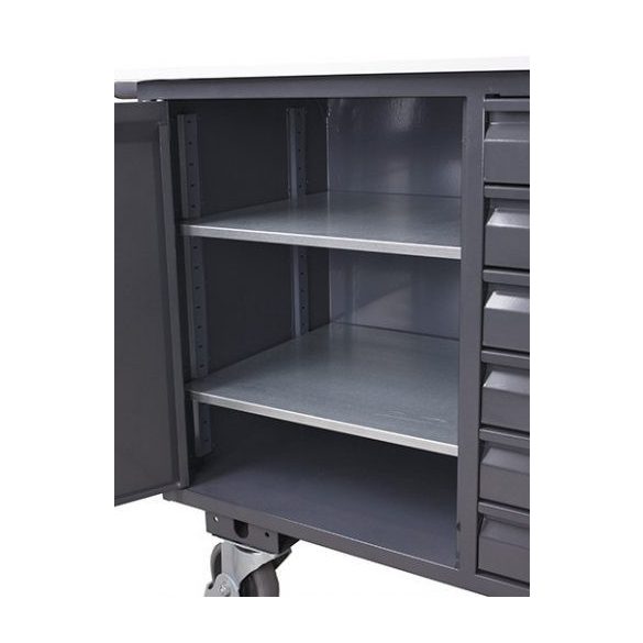 ESD műhelykocsi 6 fiókkal, rakfelület mérete: 1000 x 600 mm