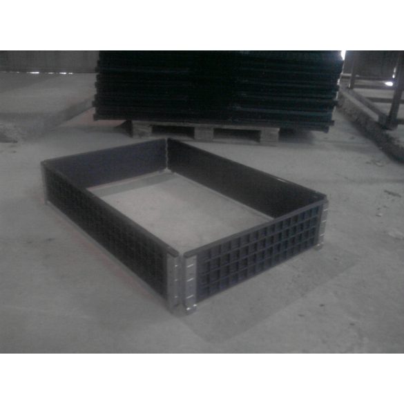 Műanyag raklapmagasító zsanéros keret, újrahasznosított anyagból 800x1200x200 mm