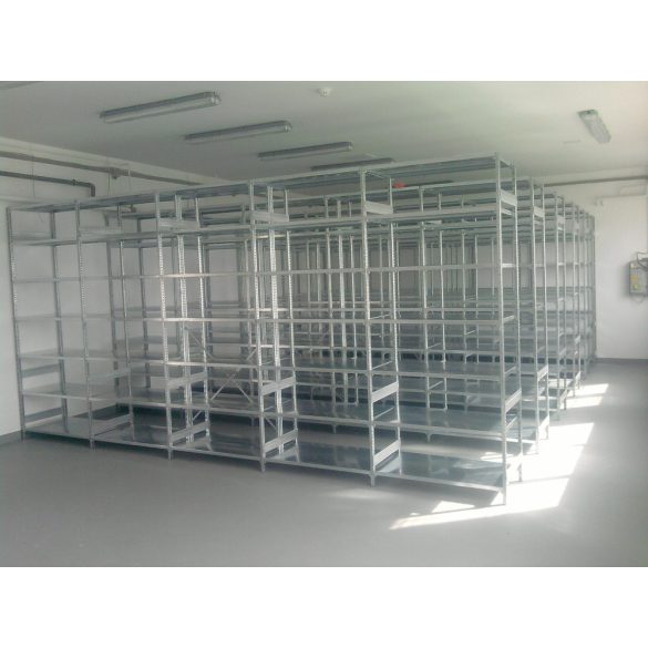 DIMAX polc magasság 2 m, 5 polcos, mezőszélesség 1 m, mélység 30 cm, kétmezős