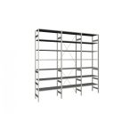   DIMAX polc magasság 3 m, 7 polcos, mezőszélesség 1 m, mélység 50 cm, hárommezős