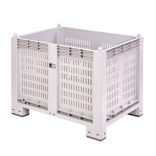 4 lábas szellőzőréses műanyag konténer 550 L 1200x800x850 mm