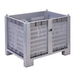   4 lábas szellőzőréses műanyag konténer 550 L 1200x800x850 mm