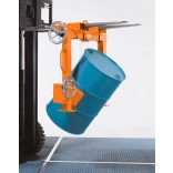 Hordófordító fogó acélból, lakkozott, fémhordókhoz, 1 acél hordó Ø 400 - 620 mm átmérővel