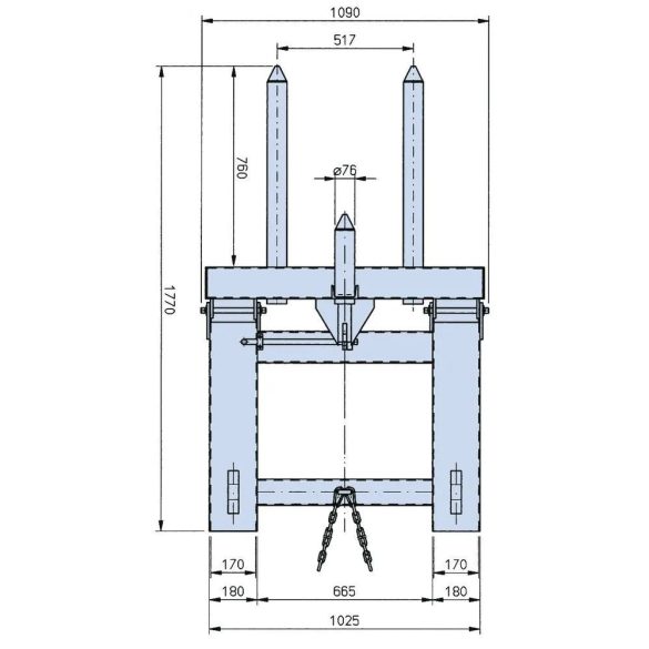 Hordófogó RLN acélból, horganyzott, 1 db 200 literes hordóhoz