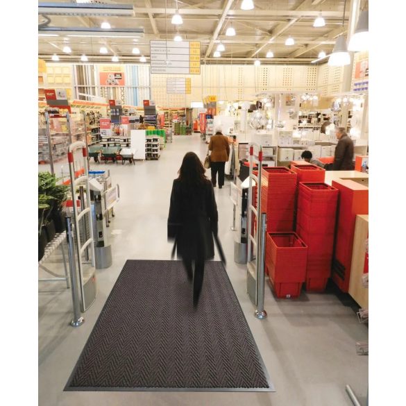 Szennyfogó szőnyeg, beltéri használatra, 600 x 900 mm, antracit szürke