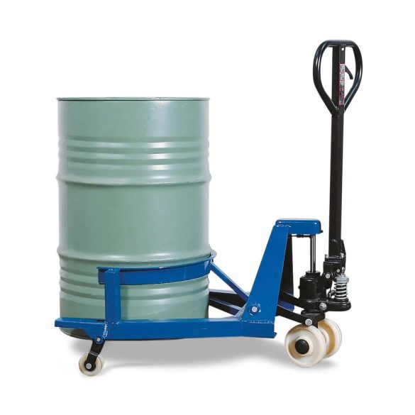 Hordótargonca, hordószorítóval, 200 literes acélhordó, emelési magasság 0-110 mm