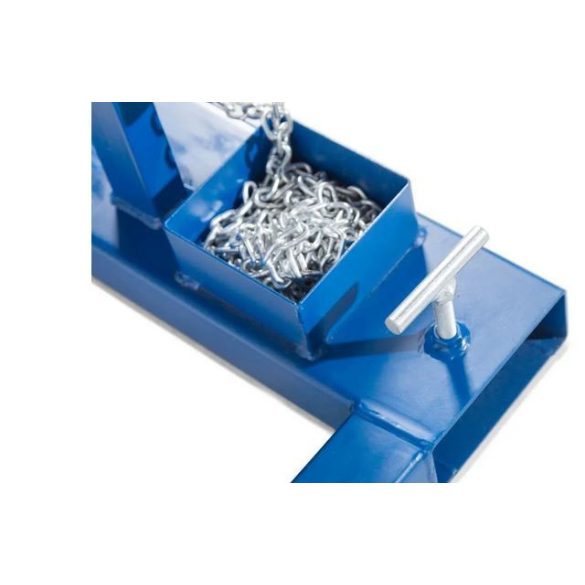 Hordóforgató villástargonca adapter 220 L hordókhoz ülésből kezelhető lánccal (festett)