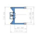 Hordóemelő, hordóforgatóval 360°, 60-220 literes hordó, keskeny alvázú, emelési magasság 120-750 mm