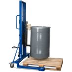   Hordóemelő, hordófogóval, 60-200 literes acélhordó, széles alvázú, emelési magasság 0-1390 mm