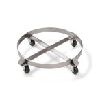   Hordógörgető nemesacélból, 200 l hordókhoz, 4 beálló görgővel