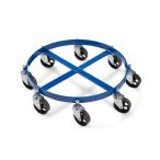   Hordógörgető acélból HD (Heavy Duty), 200 l hordókhoz, teherbírás 500 kg, 8 beálló görgő, kék 