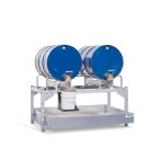   Lefejtő állomás acélból, 2 db 200 l hordóhoz, horganyzott