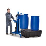 Hordóemelő, hordószorítóval, 200-220 literes hord., V-alakú alvázzal, emelési magasság 0-500 mm