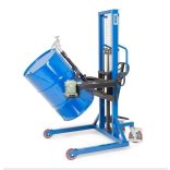 Hordóemelő Servo, hordóforgatóval 180°, 200 literes acélhord., széles alvázú, em. mag. 0-1270 mm 