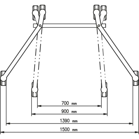 Hordóemelő, hordófogóval, 200 literes bordás acélhordó, állítható alvázú, emelési magasság 0-1060 mm