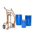   Hordókocsi, porfestett acél, tömör gumis, acél/műanyag hordókhoz