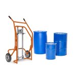 Hordókocsi, porfestett acél, tömör gumis, acél/műanyag hordókhoz
