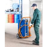 Hordókocsi, porfestett acél, tömör gumis, acél/műanyag hordókhoz