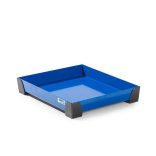 Acél kármentő tálca kis tároló edényekhez, 15 l, 500x600x95 mm