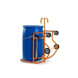 Hordóbillentő emelő rúddal, porfestett acél, acél-műanyag hordókhoz