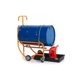 Hordóbillentő emelő rúddal, porfestett acél, acél-műanyag hordókhoz