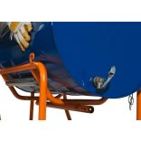 Hordóbillentő emelő rúddal, porfestett acél, acél-műanyag hordókhoz