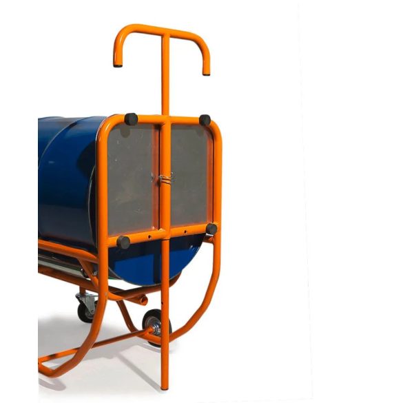 Hordóbillentő emelő rúddal, porfestett acél, acél-műanyag hordókhoz