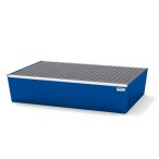   Acél kármentő tálca 2 hordóhoz, 1236x815x255 mm, lakkozott, rácsrostéllyal