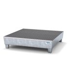   Acél kármentő tálca 4 hordóhoz, 1236x1210x290 mm, horganyzott, aláfogható, rácsrostéllyal