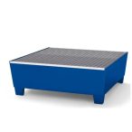   Acél kármentő tálca 4 hordóhoz, 1240x1210x430 mm, lakkozott, aláfogható, rácsrostéllyal