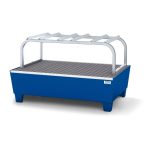   Lefejtő állomás acélból, 3 db 60 literes hordóhoz, lakkozott, horg. hordótartó bakkal