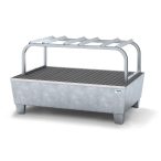   Lefejtő állomás acélból, 3 db 60 l hordóhoz, horganyzott, horg. hordótartó bakkal 