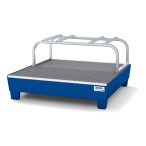   Lefejtő állomás acélból, 2 db 200 literes hordóhoz, lakkozott, horganyzott hordótartó bakkal